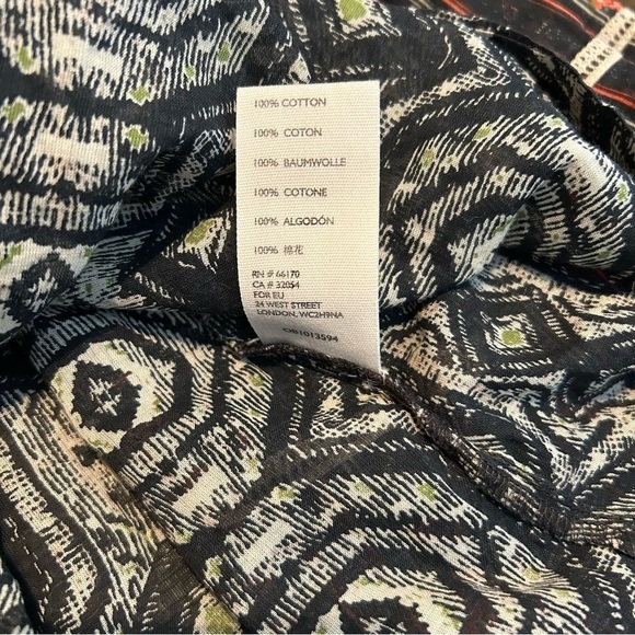 Free People Mostly Meadow Boho Hippie Puff Sleeve Semi Sheer Lace & Fringe Top - Picture 13 of 16